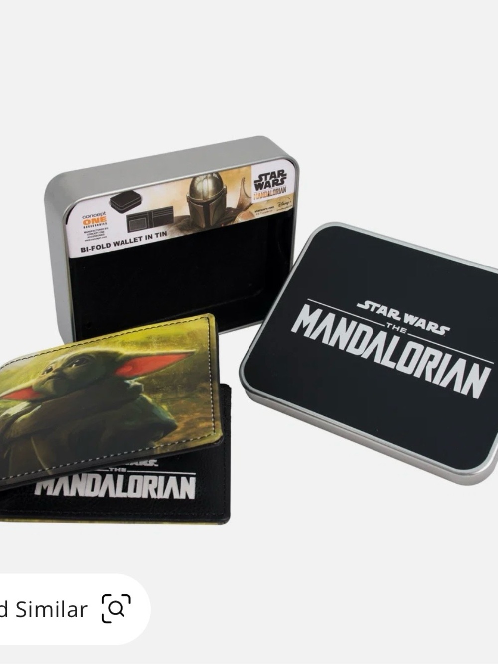 Star Wars Mandalorian Grogu Baby Yoda Bifold Wallet Tin Concept One New